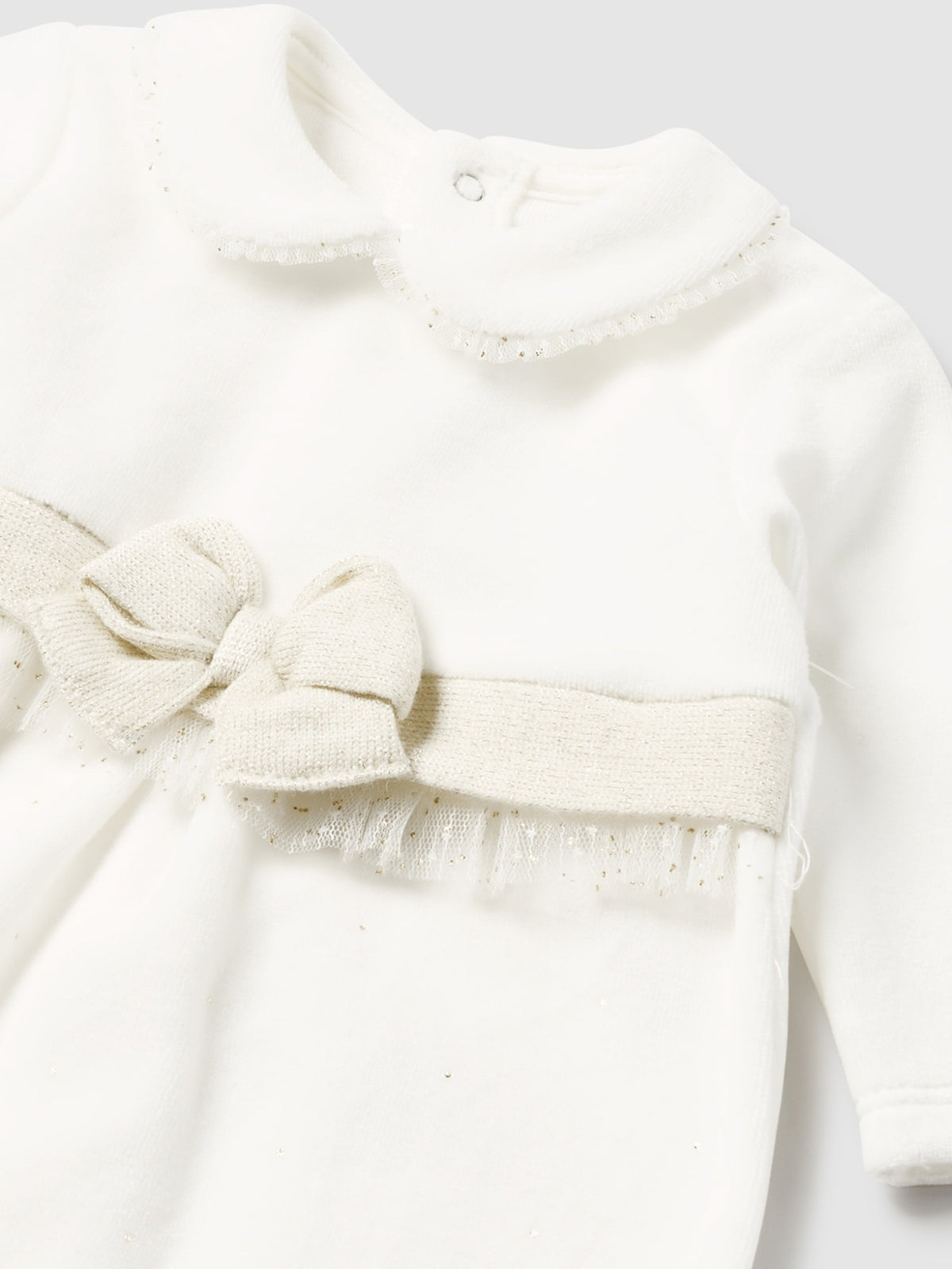 Pijama com boina Crú (Creme / Pérola)  para Bebé Menina - Mayoral