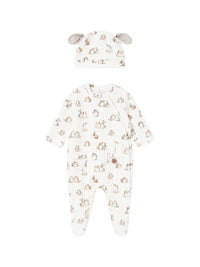Set babygrow com gorro Crú (Creme / Pérola)  para Bebé Menino - Mayoral