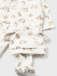 Set babygrow com gorro Crú (Creme / Pérola)  para Bebé Menino - Mayoral