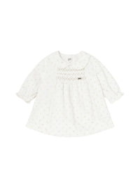 Vestido terciopêlo Crú (Creme / Pérola)  para Bebé Menina - Mayoral