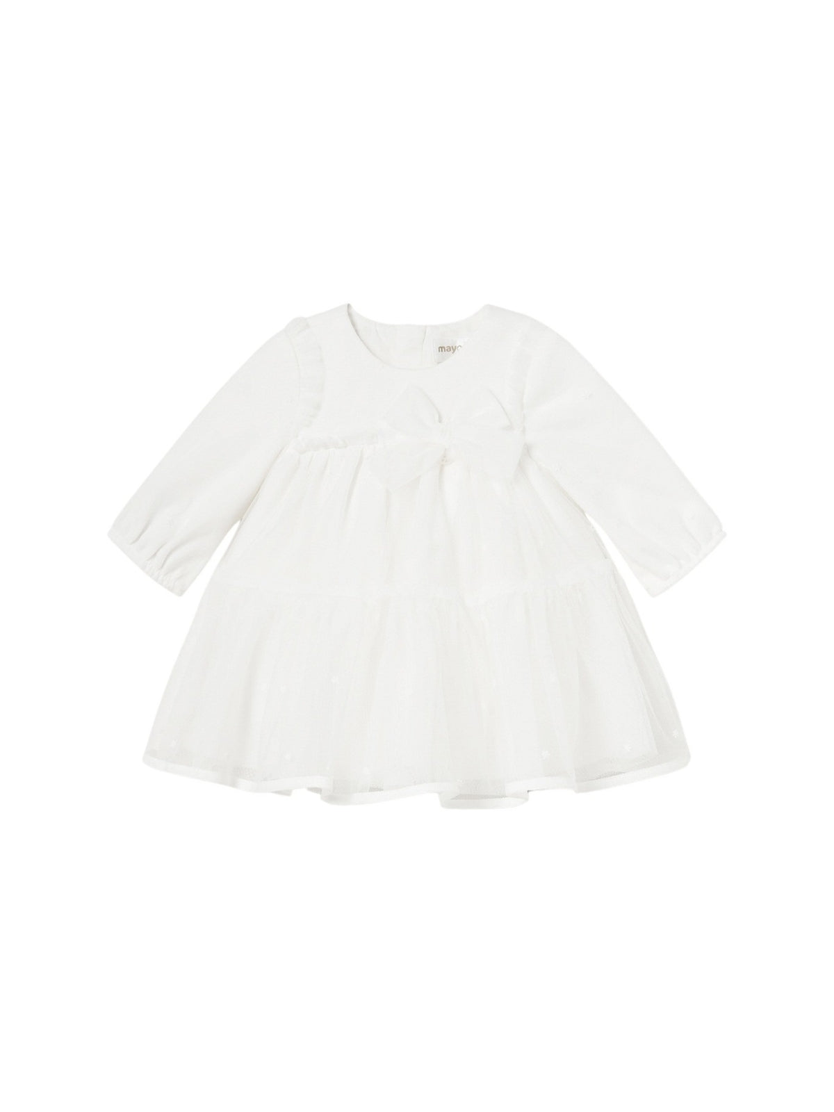 Vestido tule Crú (Creme / Pérola)  para Bebé Menina - Mayoral
