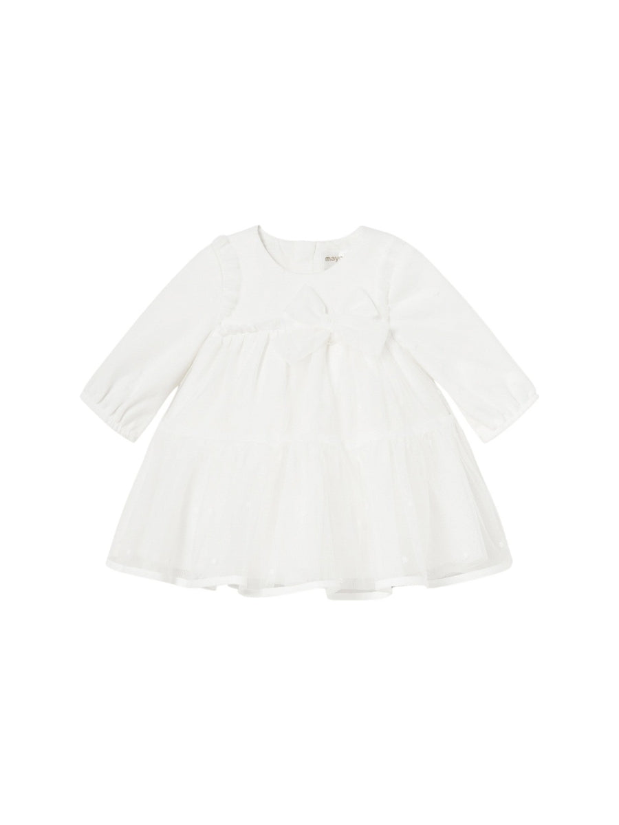 Vestido tule Crú (Creme / Pérola)  para Bebé Menina - Mayoral