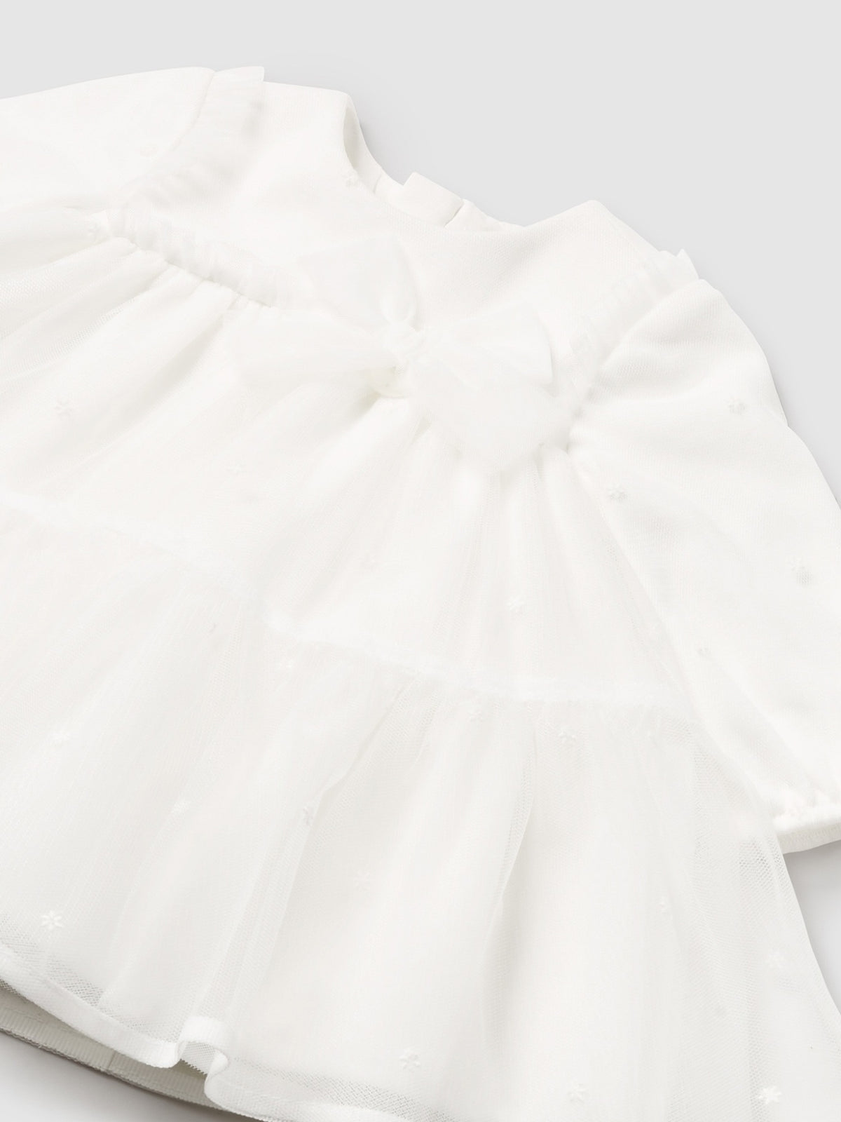 Vestido tule Crú (Creme / Pérola)  para Bebé Menina - Mayoral