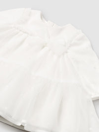 Vestido tule Crú (Creme / Pérola)  para Bebé Menina - Mayoral