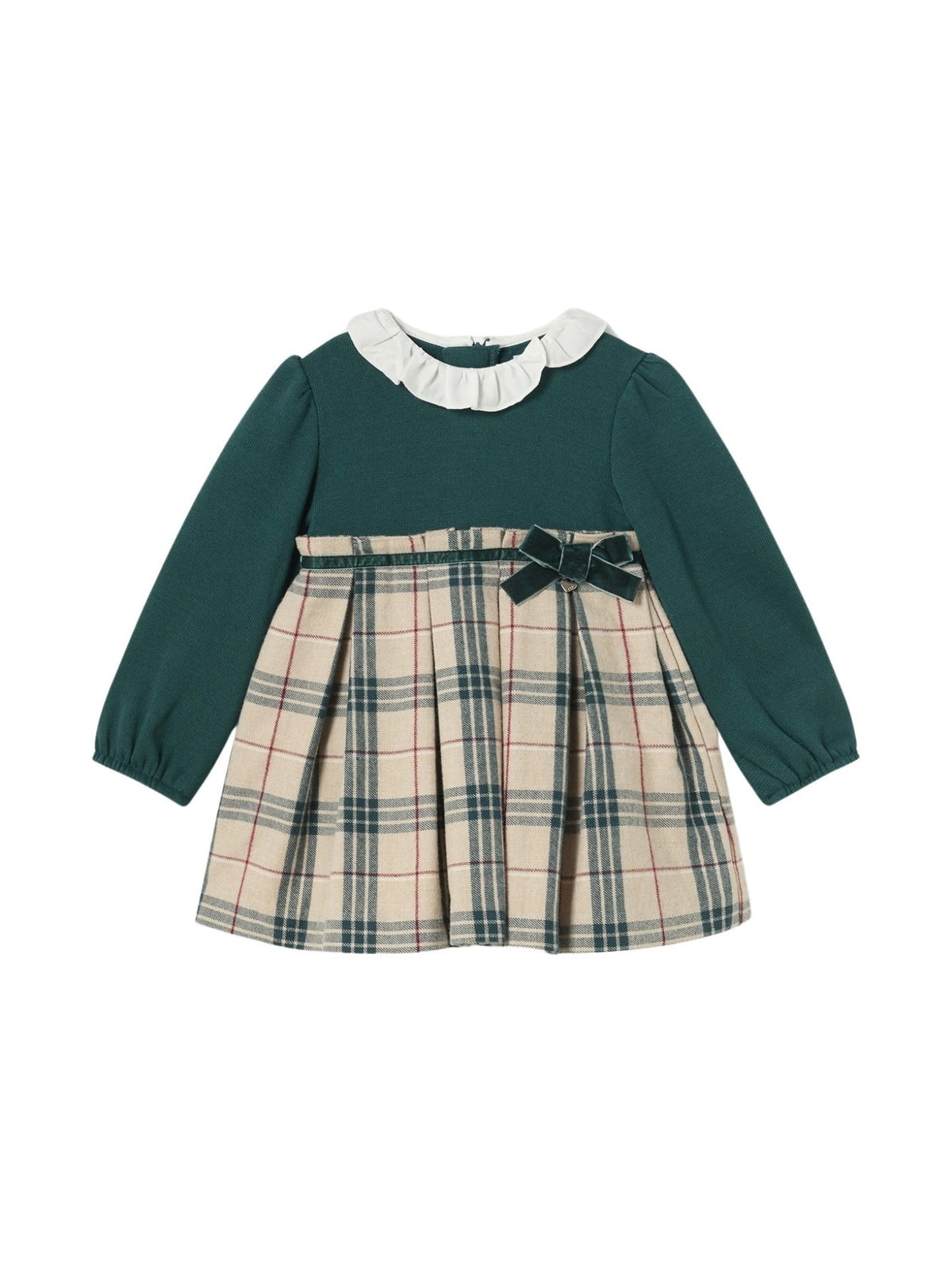 Vestido combinado V.garrafa (Verde Escuro)  para Bebé Menina - Mayoral