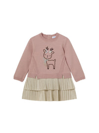 Vestido combinado tricot Rubor (Rosa)  para Bebé Menina - Mayoral