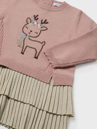 Vestido combinado tricot Rubor (Rosa)  para Bebé Menina - Mayoral