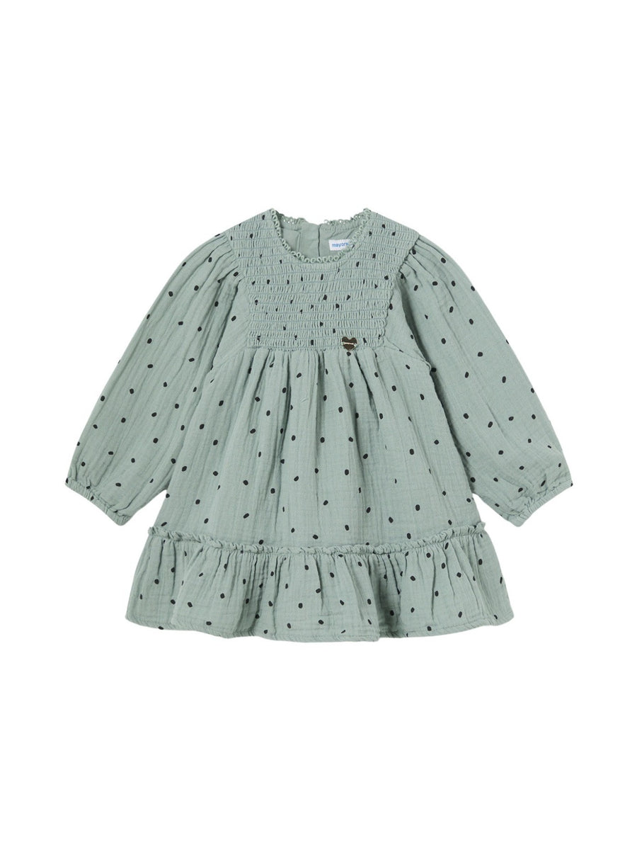 Vestido estampado Esmeralda (Verde Água)  para Bebé Menina - Mayoral