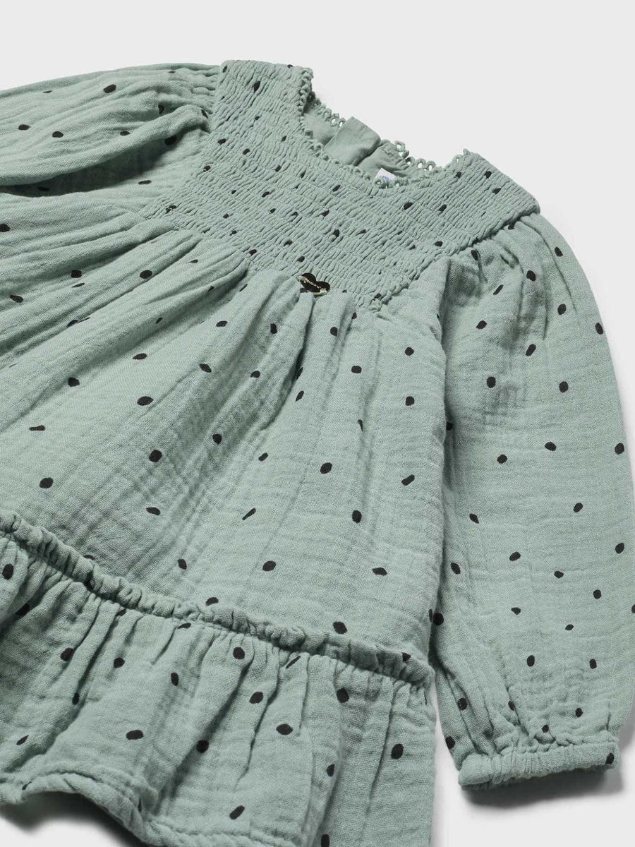 Vestido estampado Esmeralda (Verde Água)  para Bebé Menina - Mayoral