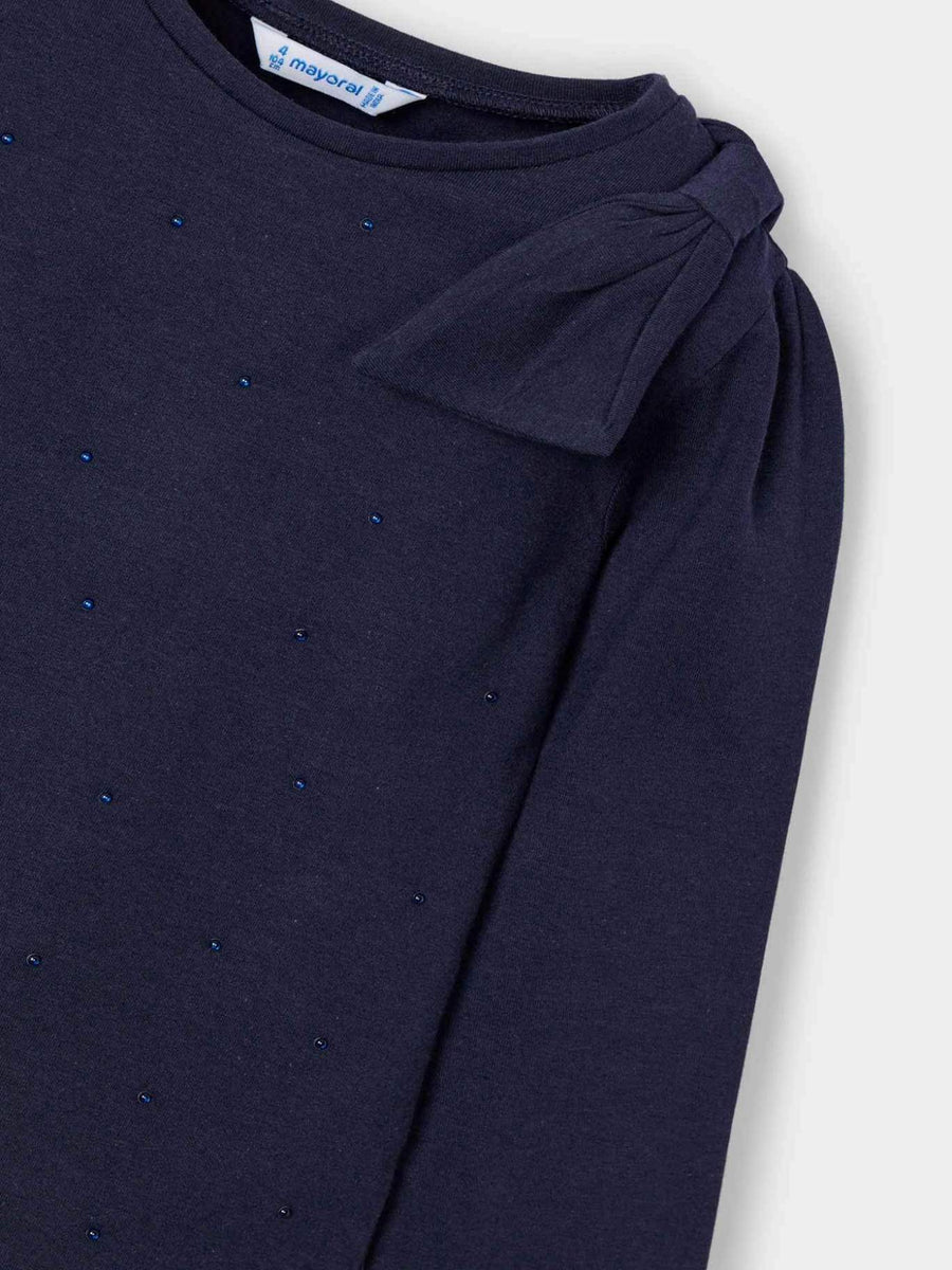Camisola laço Marinho (Marinho)  para Menina - Mayoral
