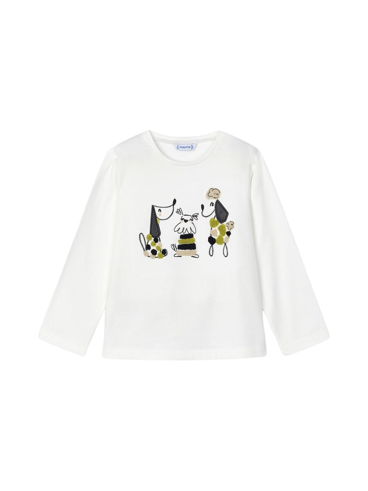 Camiseta m/comp. bordada Crú-citron (Amarelo)  para Menina - Mayoral