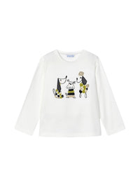 Camiseta m/comp. bordada Crú-citron (Amarelo)  para Menina - Mayoral