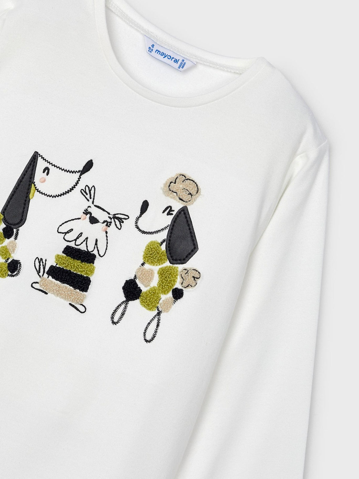 Camiseta m/comp. bordada Crú-citron (Amarelo)  para Menina - Mayoral