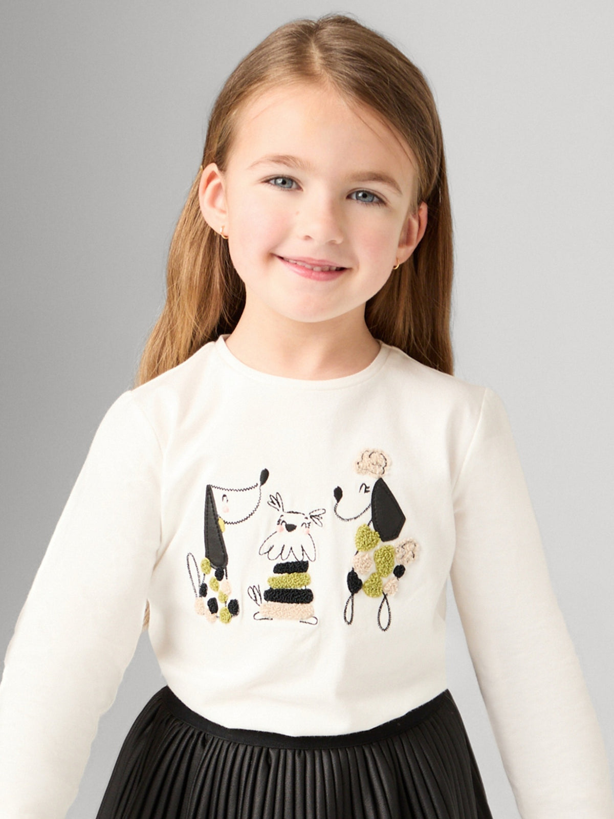 Camiseta m/comp. bordada Crú-citron (Amarelo)  para Menina - Mayoral