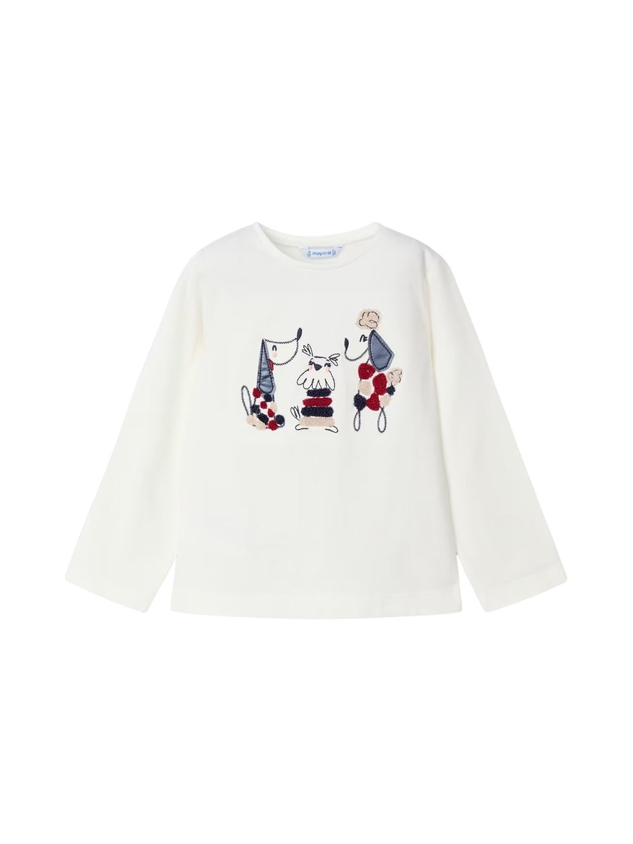 Camiseta m/comp. bordada  (Vermelho)  para Menina - Mayoral