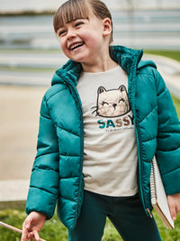 Camiseta m/comp. bordada Grão bico (Bege)  para Menina - Mayoral