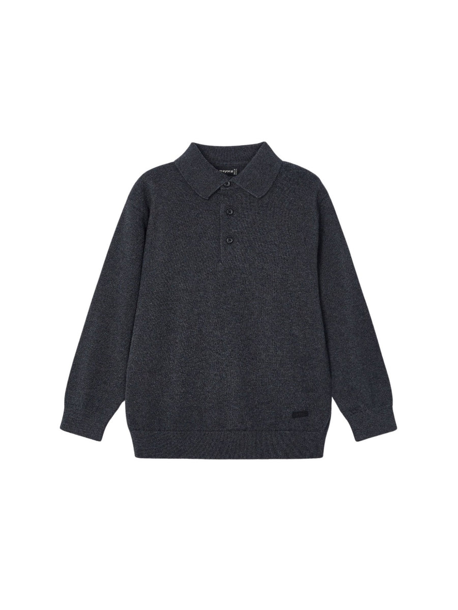 Polo m/comp. Tricô Lapis vig (Cinza Escuro)  para Menino - Mayoral