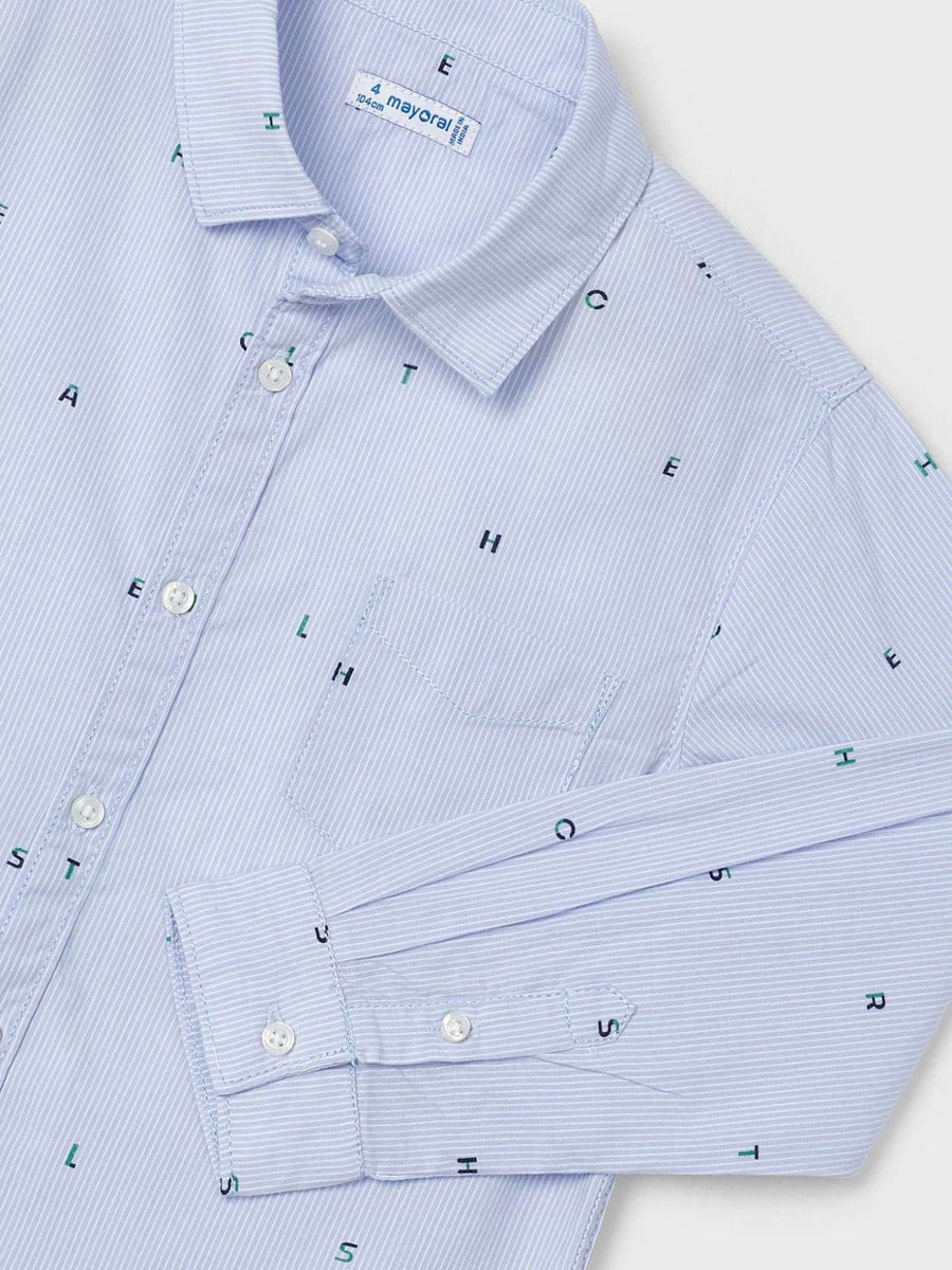 Camisa m/comp. estampada Celeste (Celeste)  para Menino - Mayoral