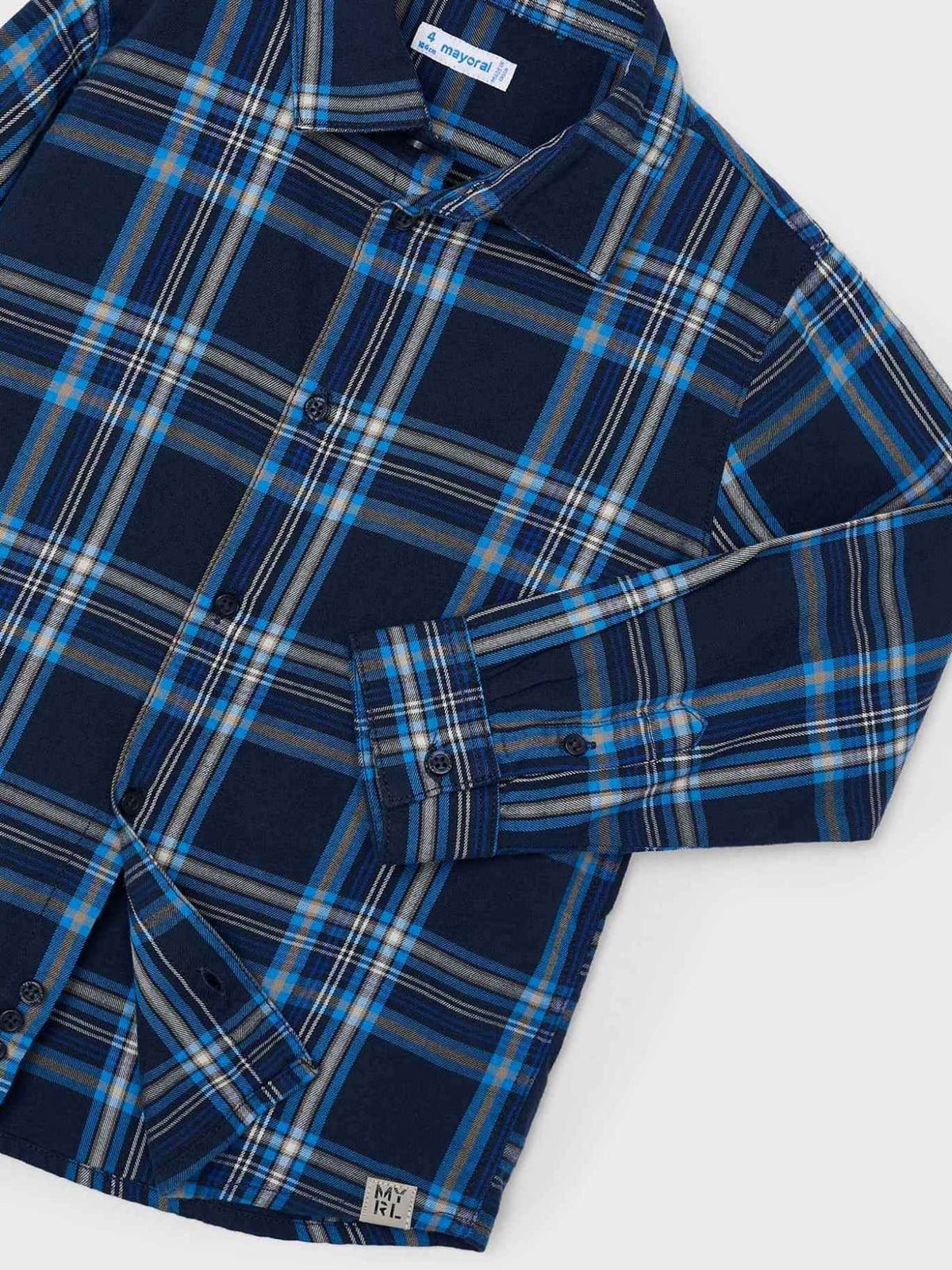 Camisa m/comp.xadrez Ceruelo (Azul)  para Menino - Mayoral