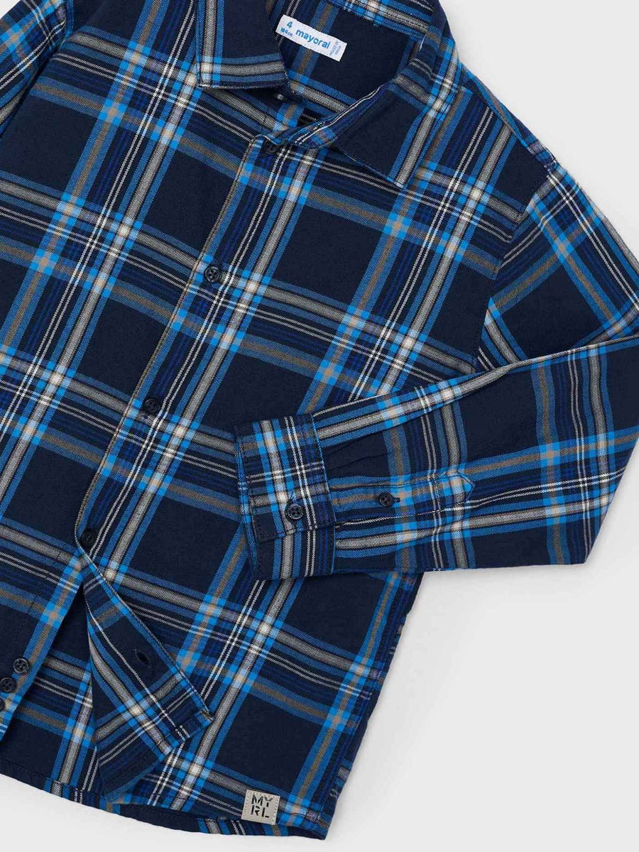 Camisa m/comp.xadrez Ceruelo (Azul)  para Menino - Mayoral