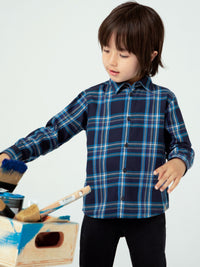 Camisa m/comp.xadrez Ceruelo (Azul)  para Menino - Mayoral