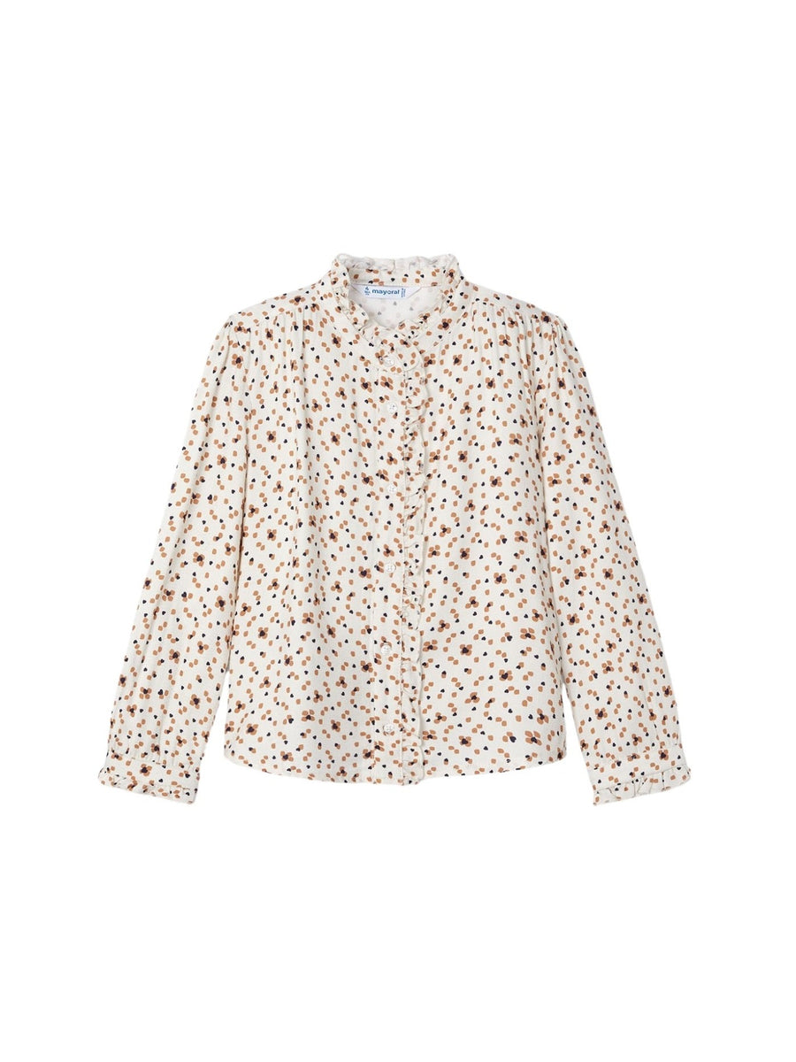 Blusa viella estampada Grão bico (Bege)  para Menina - Mayoral