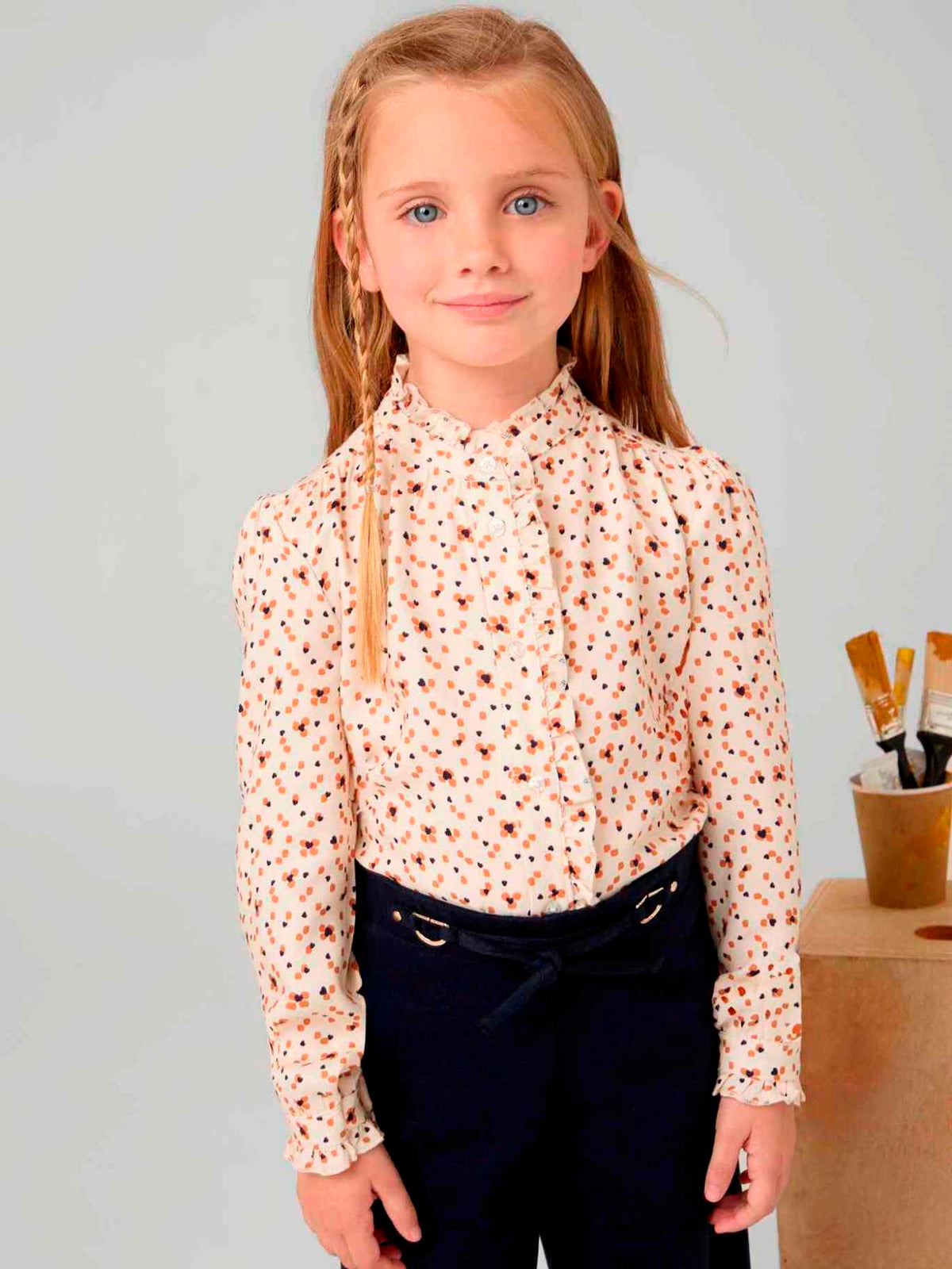 Blusa viella estampada Grão bico (Bege)  para Menina - Mayoral