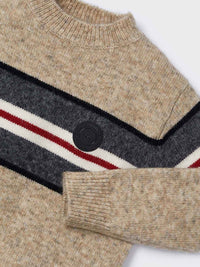 Jersey riscas posicionadas Amêndoa (Castanho Claro)  para Menino - Mayoral