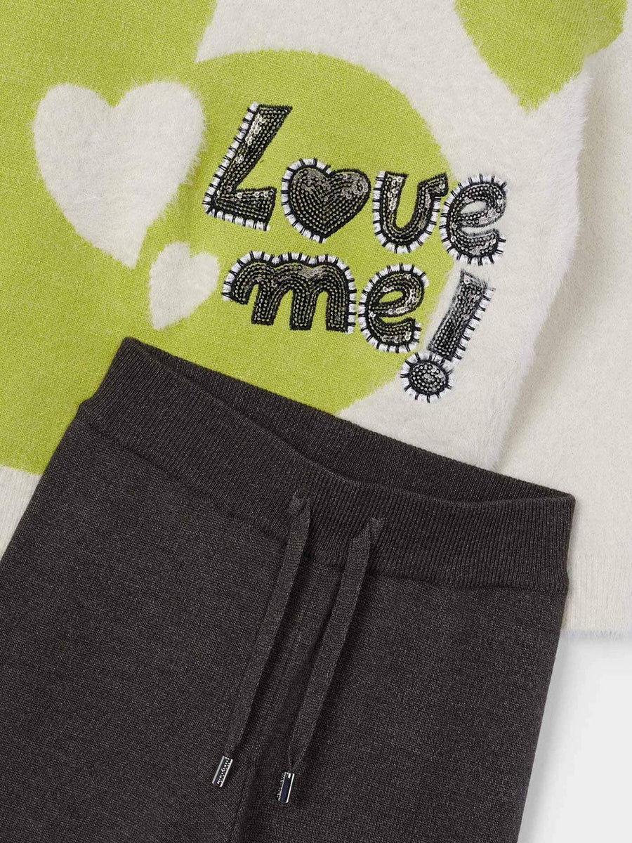 Conj. calça tricô Titanio vi (Cinza)  para Menina - Mayoral