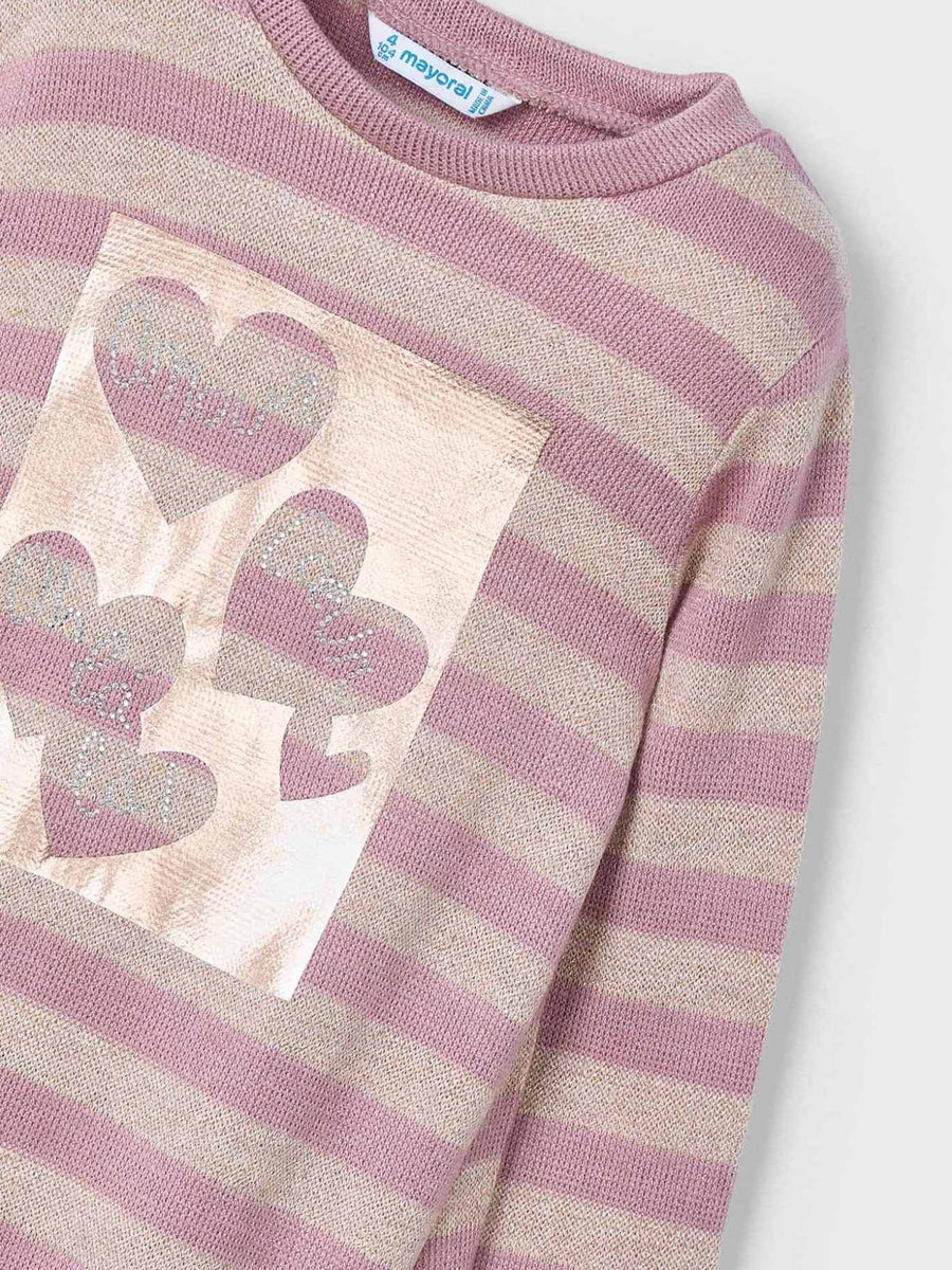 Vestido riscas c/laço Rosado (Rosa)  para Menina - Mayoral