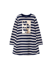 Vestido riscas c/laço Marinho (Marinho)  para Menina - Mayoral
