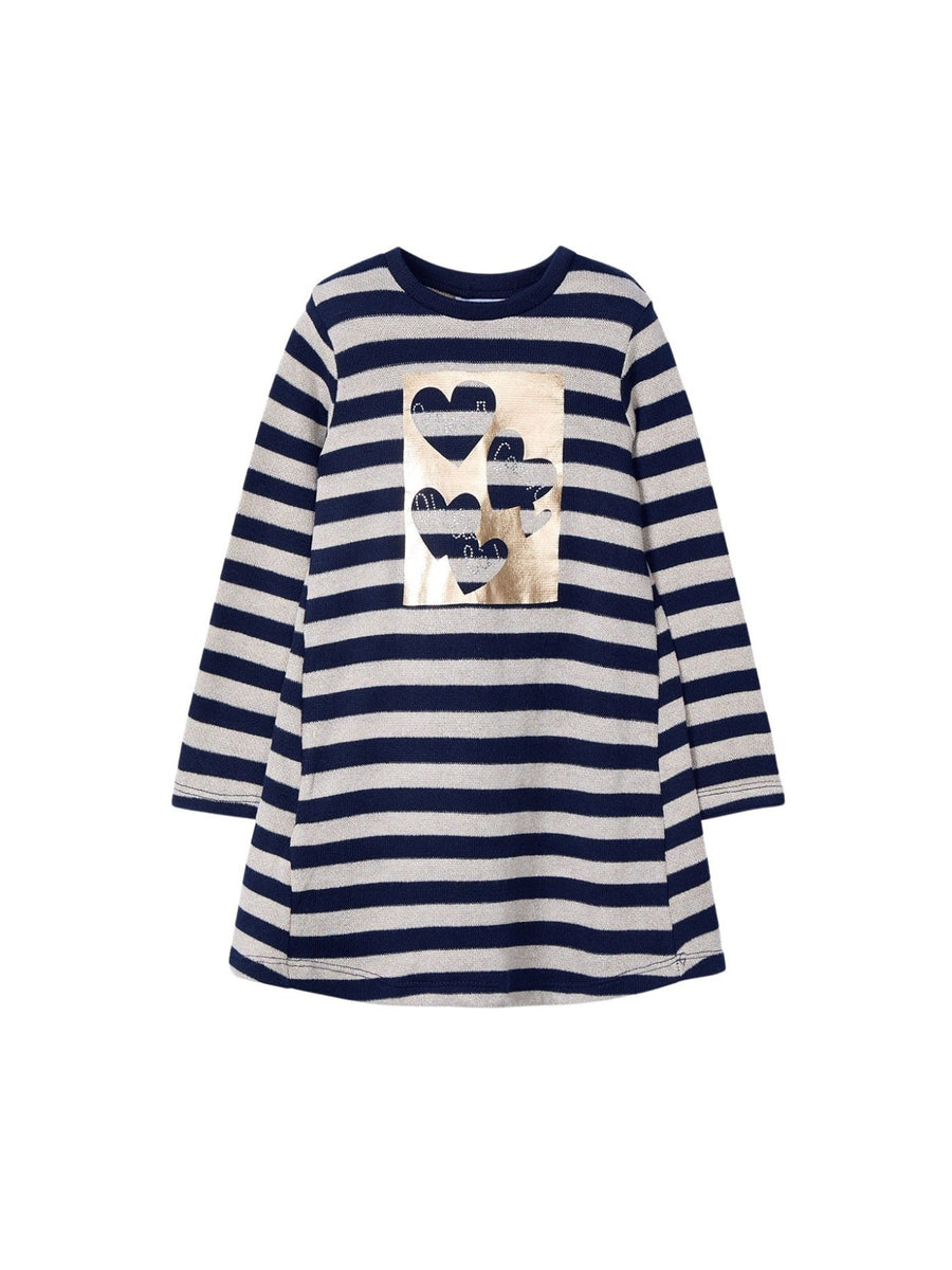 Vestido riscas c/laço Marinho (Marinho)  para Menina - Mayoral