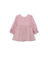 Vestido estampado bambula Rosa (Rosa)  para Bebé Menina - Abel & Lula