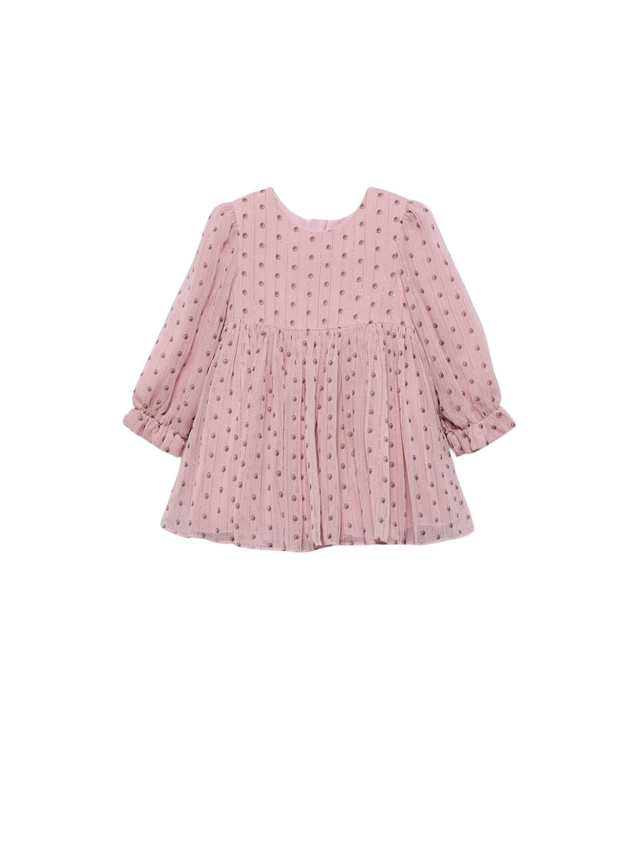 Vestido estampado bambula Rosa (Rosa)  para Bebé Menina - Abel & Lula
