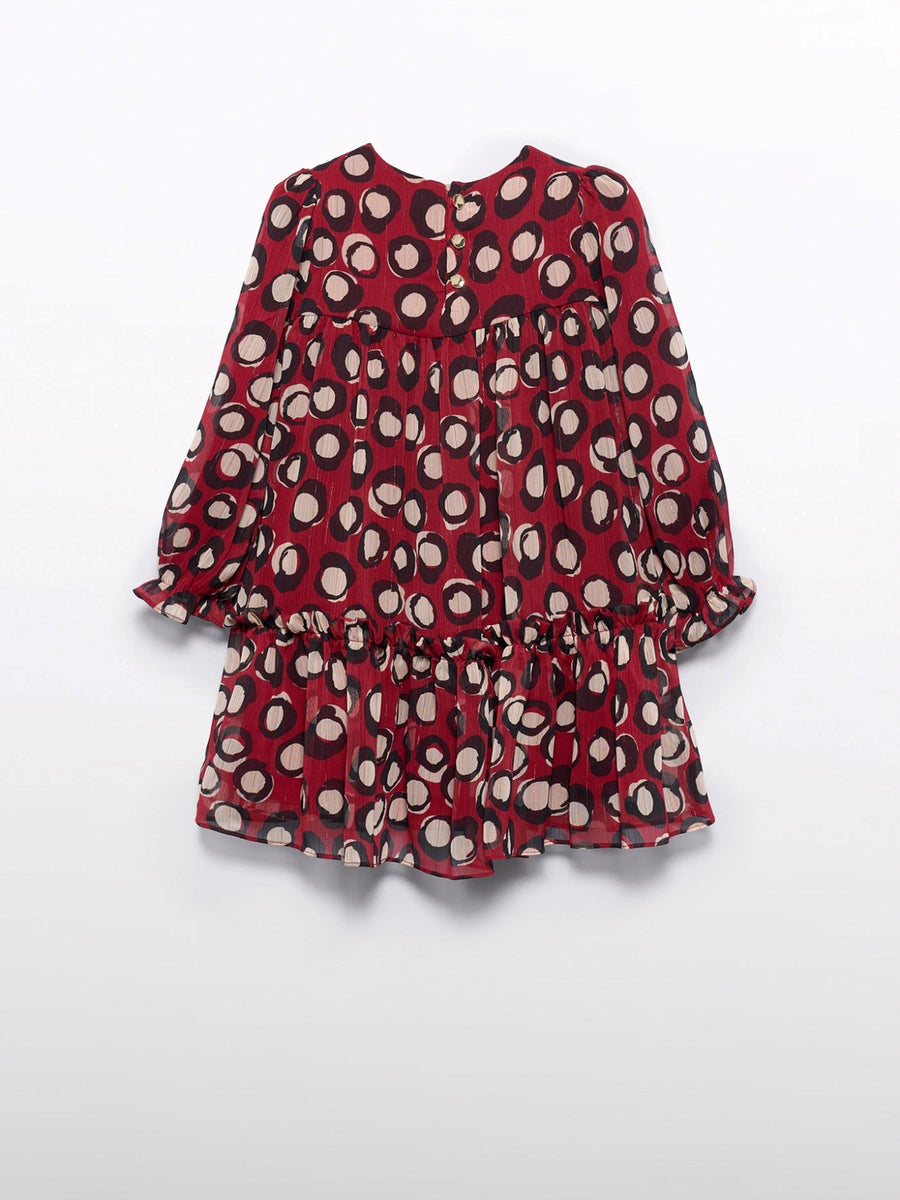 Vestido estampado Vermelho (Vermelho)  para Menina - Abel & Lula