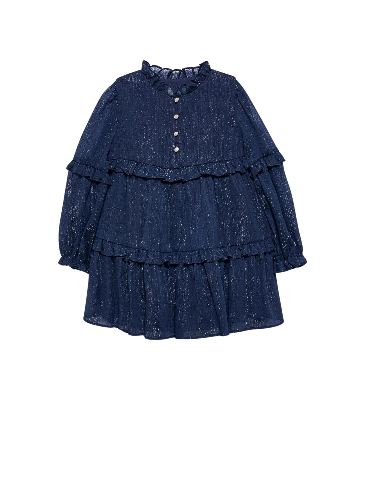 Vestido bambula lurex Marinho (Marinho)  para Menina - Abel & Lula