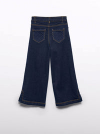 Calça ganga palazzo Escuro (Marinho)  para Menina - Abel & Lula
