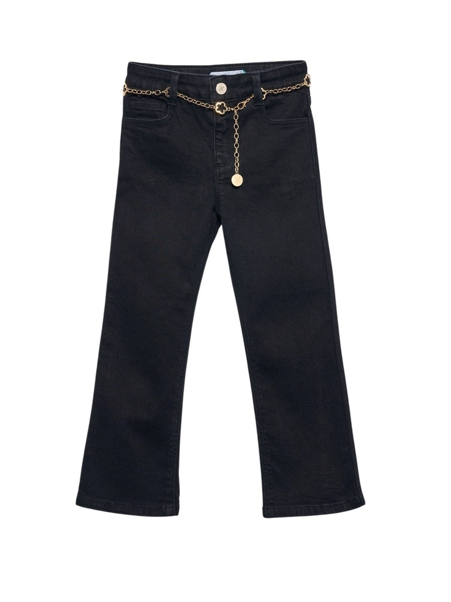 Calça ganga flare Preto (Preto)  para Menina - Abel & Lula