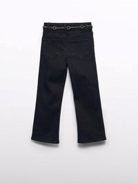 Calça ganga flare Preto (Preto)  para Menina - Abel & Lula