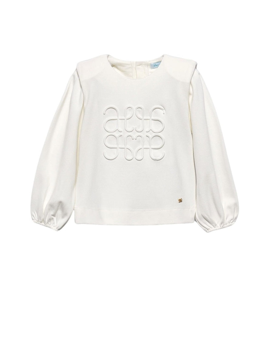 Sweat ponto milano Crú (Creme / Pérola)  para Menina - Abel & Lula