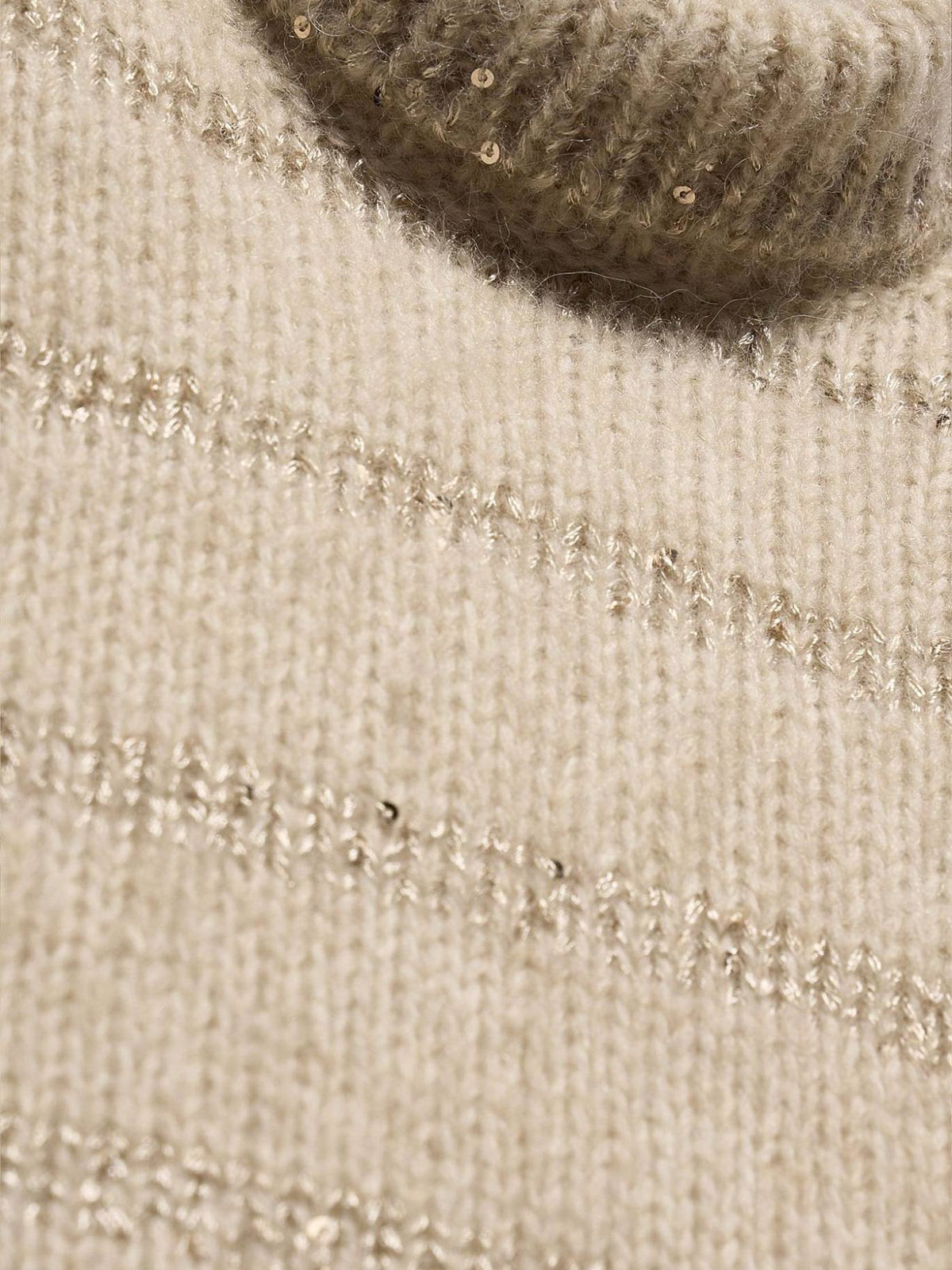 Jersey riscas lantejoulas Trigo (Bege)  para Menina - Abel & Lula