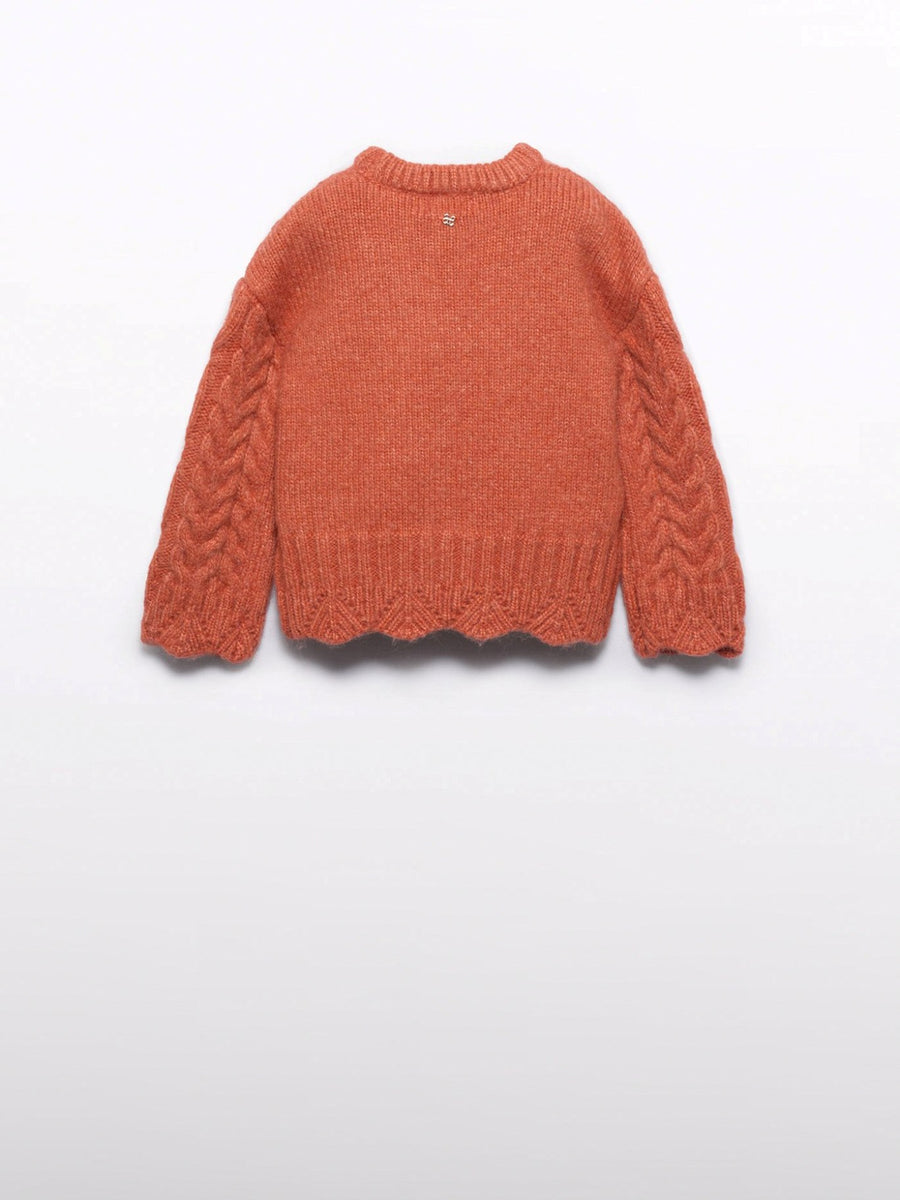 Jersey tranças Laranja (Laranja Outono)  para Menina - Abel & Lula