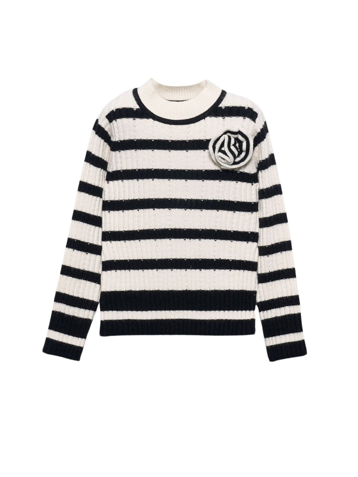 Camisola tricot riscas Preto (Preto)  para Menina - Abel & Lula
