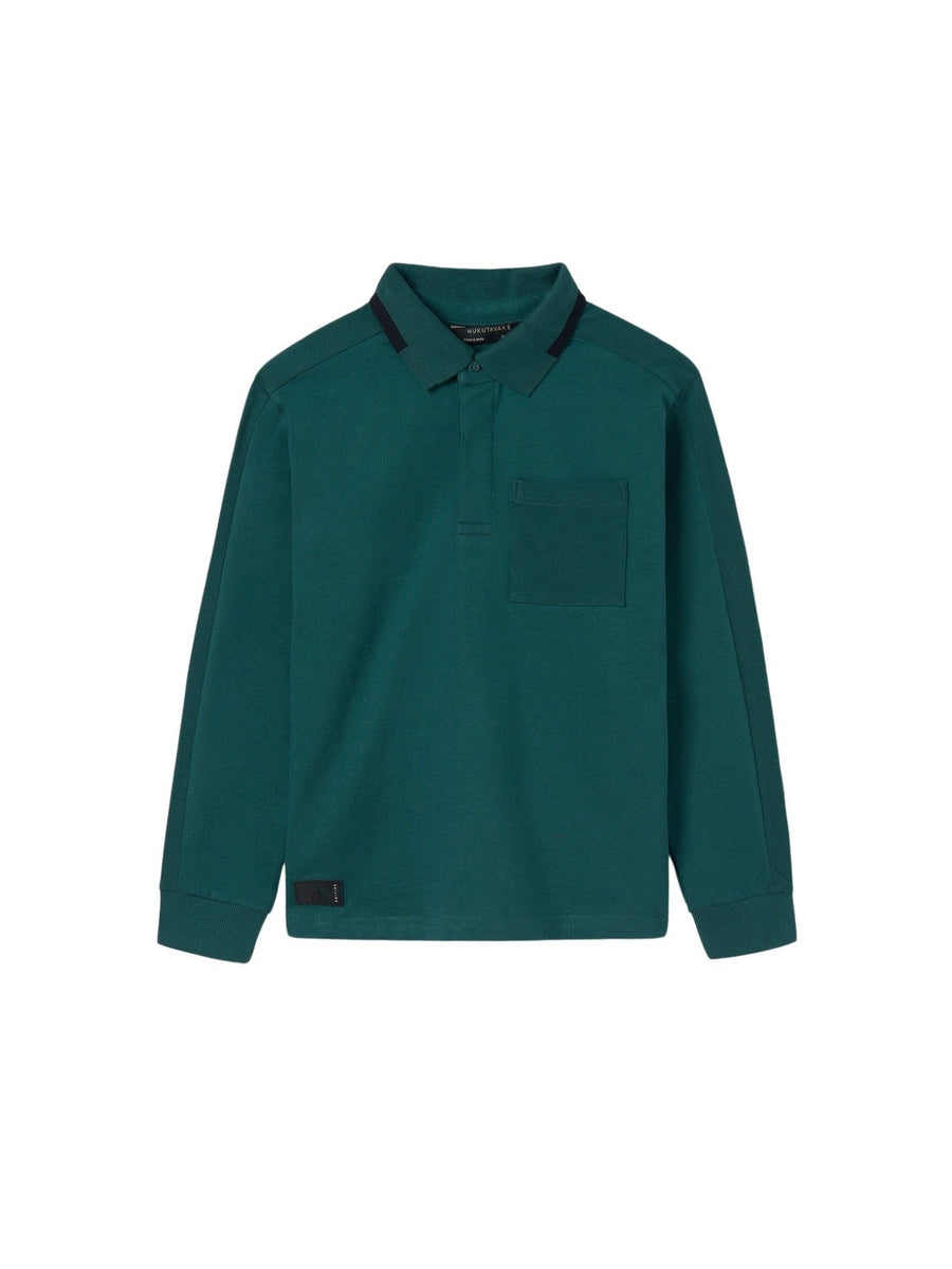 Polo m/comp. contrastes Evergreen (Verde Escuro)  para Menino - Mayoral