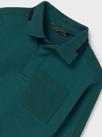Polo m/comp. contrastes Evergreen (Verde Escuro)  para Menino - Mayoral