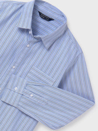 Camisa m/comp. riscas Celeste (Celeste)  para Menino - Mayoral