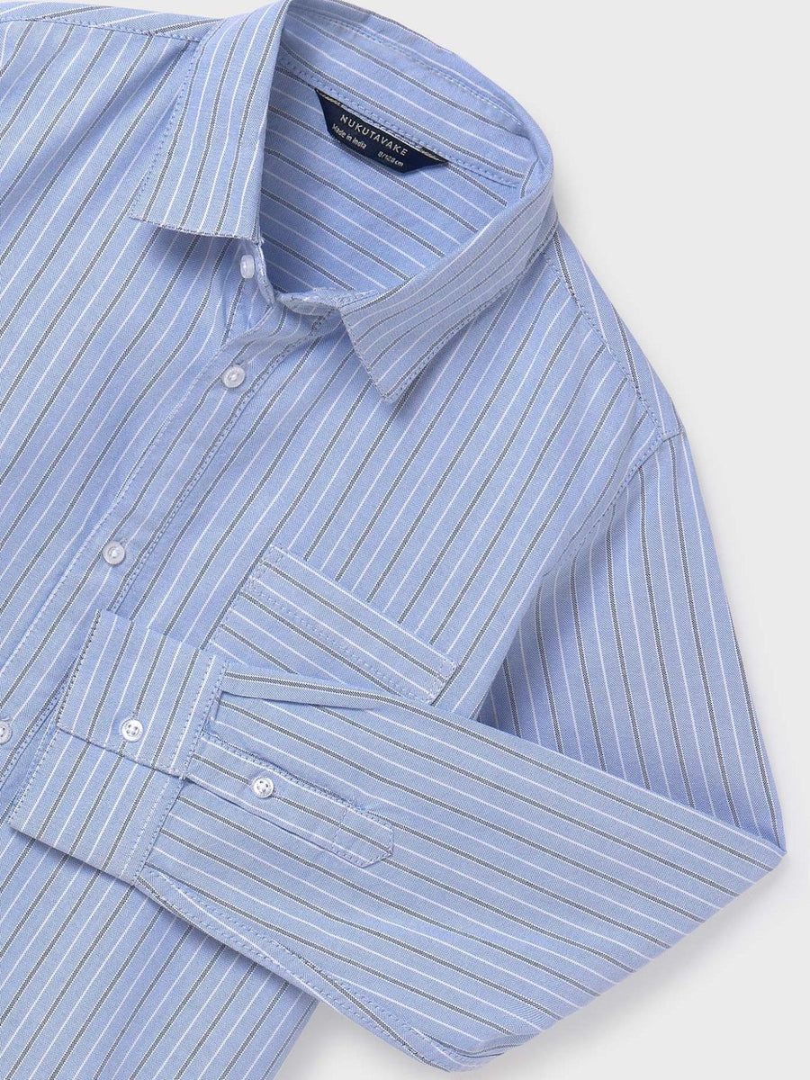 Camisa m/comp. riscas Celeste (Celeste)  para Menino - Mayoral