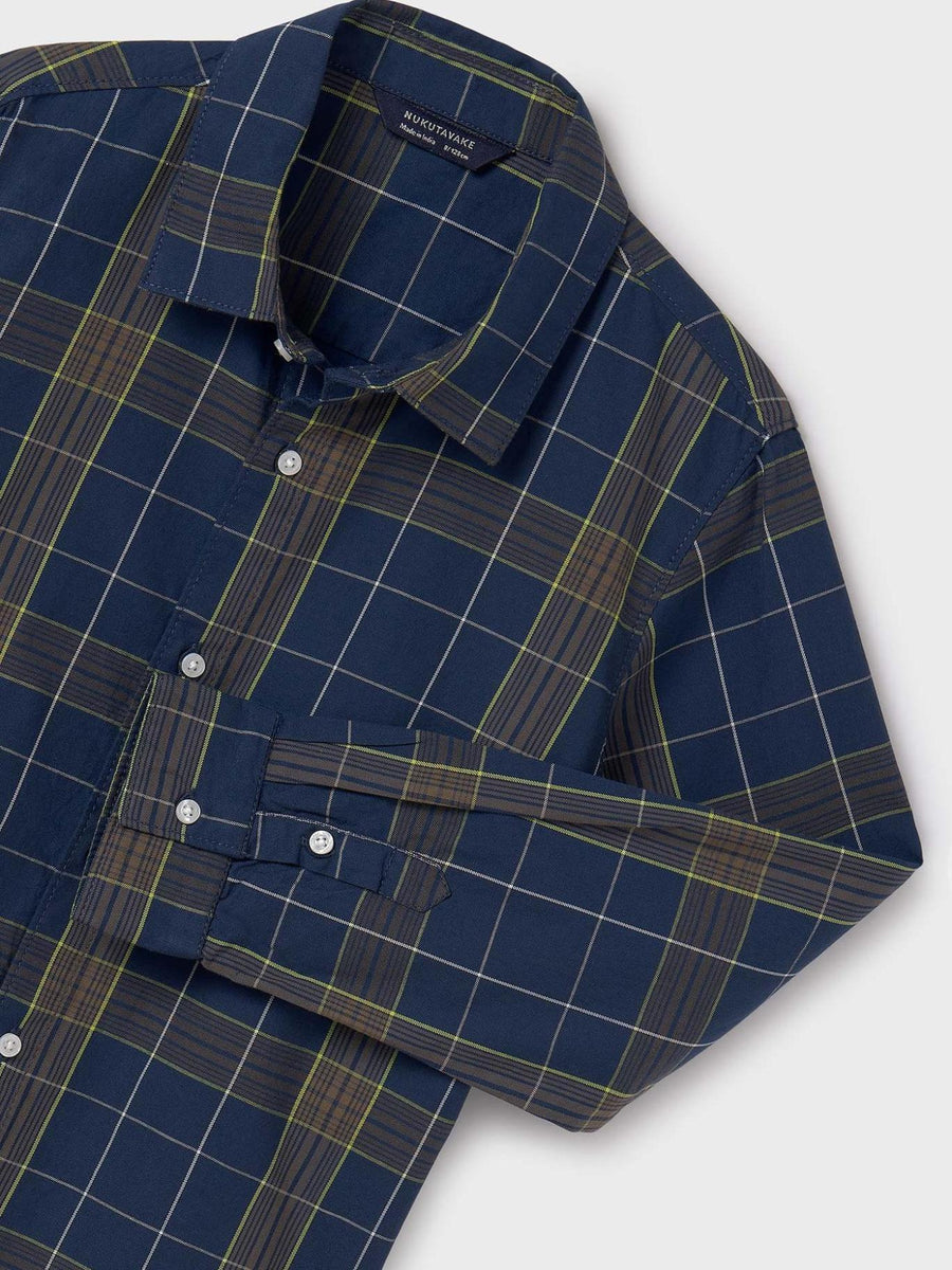 Camisa m/comp.xadrez Laguna (Marinho)  para Menino - Mayoral