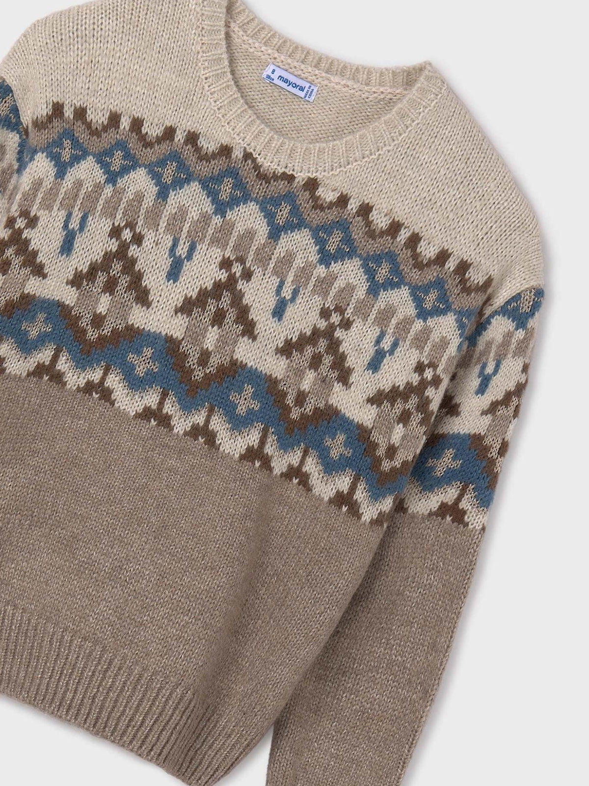 Jersey jacquard Cast. escu (Castanho Escuro)  para Menina - Mayoral
