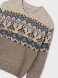 Jersey jacquard Cast. escu (Castanho Escuro)  para Menina - Mayoral